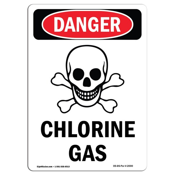 Safety Sign, OSHA Danger, 5" Height, Portrait, D-35-V-2000-10PK